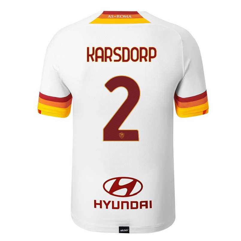 Hombre Fútbol Camiseta Rick Karsdorp #2 Blanco 2ª Equipación 2021/22 La Camisa Chile
