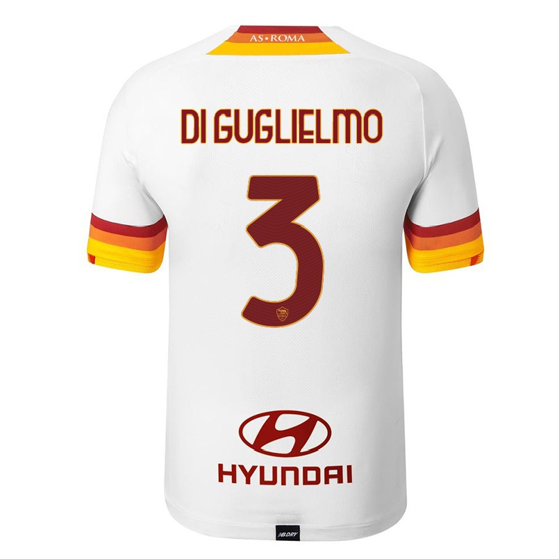 Hombre Fútbol Camiseta Lucia Di Guglielmo #3 Blanco 2ª Equipación 2021/22 La Camisa Chile