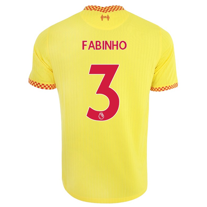 Hombre Fútbol Camiseta Fabinho #3 Amarillo 3ª Equipación 2021/22 La Camisa Chile
