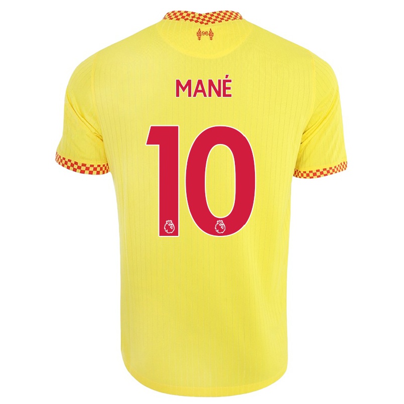 Hombre Fútbol Camiseta Sadio Mane #10 Amarillo 3ª Equipación 2021/22 La Camisa Chile