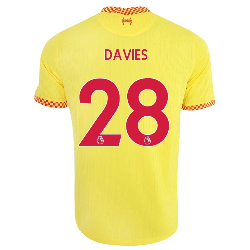 Hombre Fútbol Camiseta Ben Davies #28 Amarillo 3ª Equipación 2021/22 La Camisa Chile
