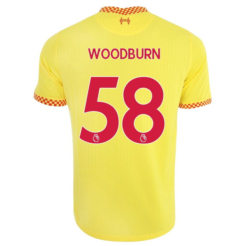 Hombre Fútbol Camiseta Ben Woodburn #58 Amarillo 3ª Equipación 2021/22 La Camisa Chile