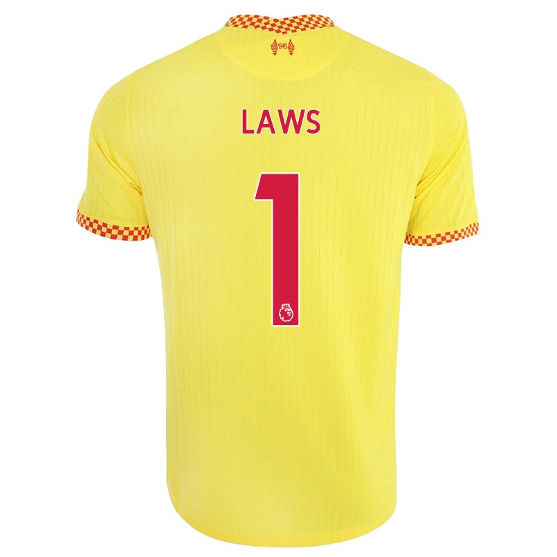 Hombre Fútbol Camiseta Rachael Laws #1 Amarillo 3ª Equipación 2021/22 La Camisa Chile