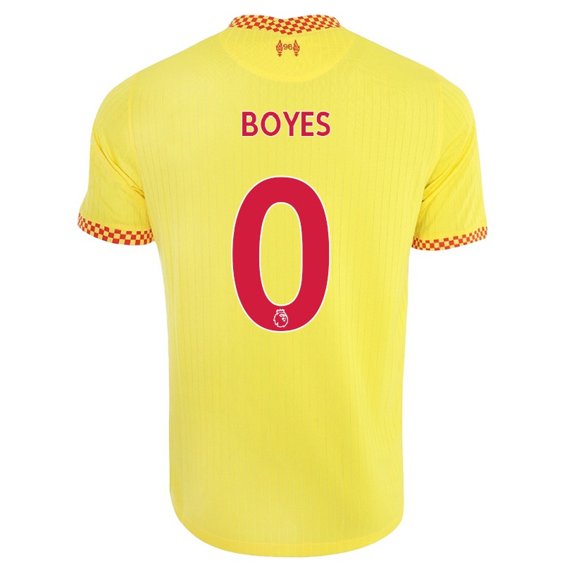 Hombre Fútbol Camiseta Morgan Boyes #0 Amarillo 3ª Equipación 2021/22 La Camisa Chile