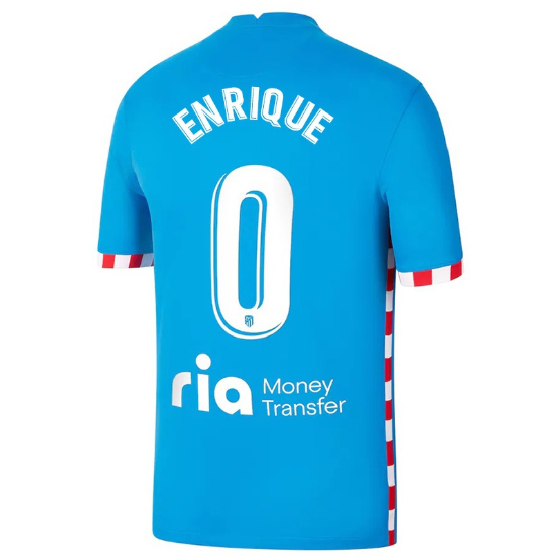 Hombre Fútbol Camiseta Gustavo Enrique #0 Azul 3ª Equipación 2021/22 La Camisa Chile
