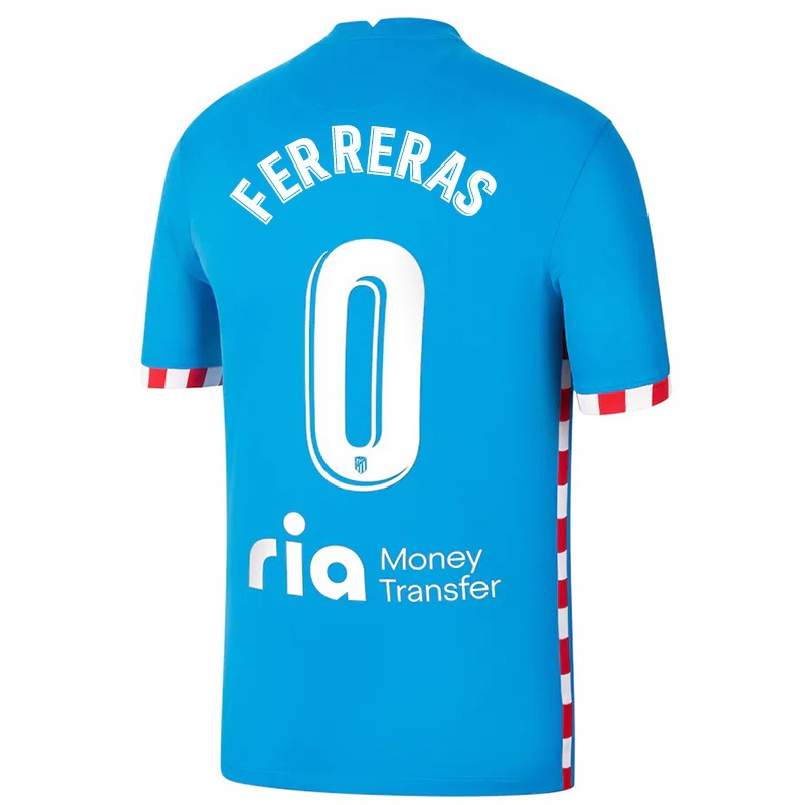 Hombre Fútbol Camiseta Adrian Ferreras #0 Azul 3ª Equipación 2021/22 La Camisa Chile