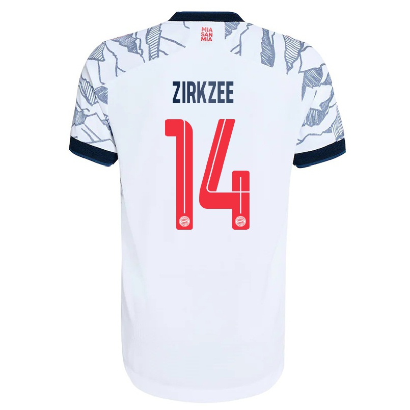 Hombre Fútbol Camiseta Joshua Zirkzee #14 Gris Blanco 3ª Equipación 2021/22 La Camisa Chile