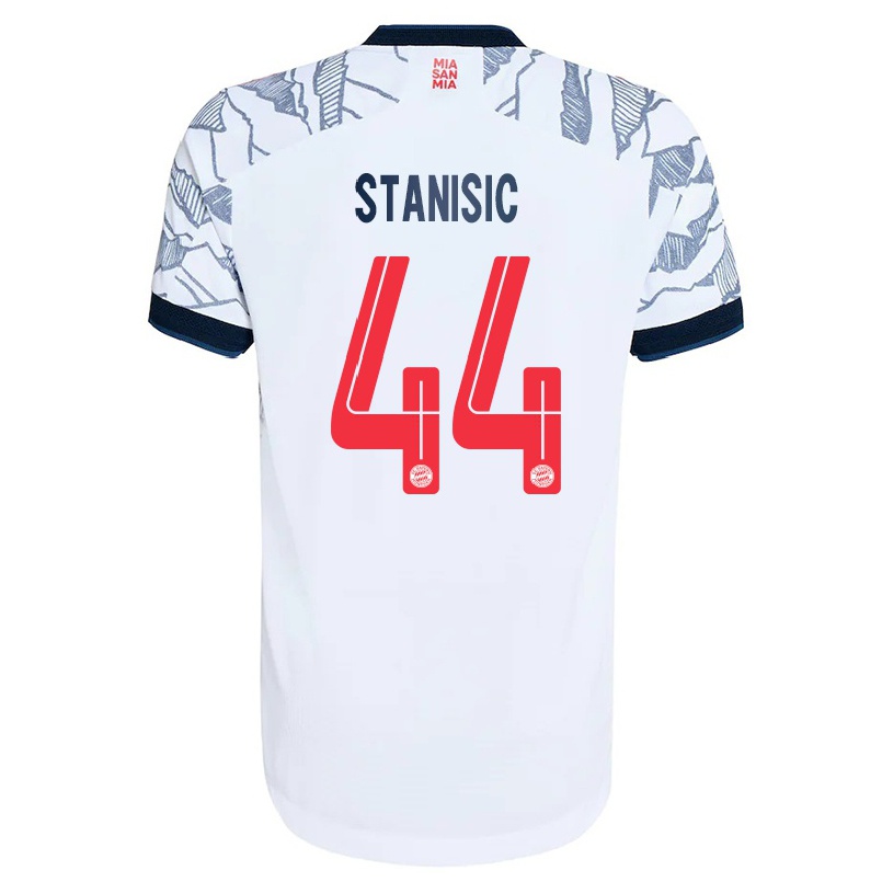 Hombre Fútbol Camiseta Josip Stanisic #44 Gris Blanco 3ª Equipación 2021/22 La Camisa Chile