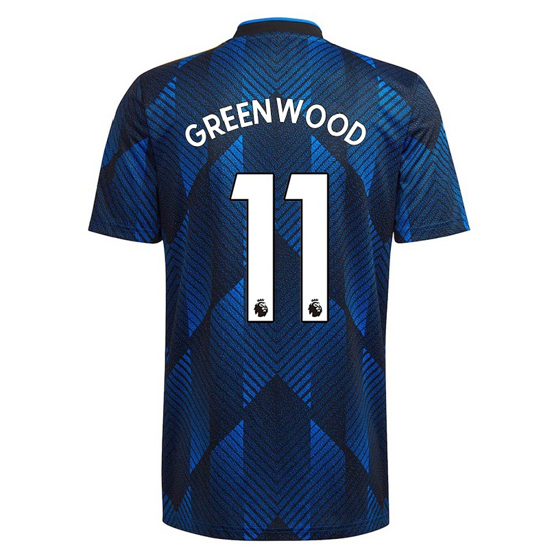 Hombre Fútbol Camiseta Mason Greenwood #11 Azul Oscuro 3ª Equipación 2021/22 La Camisa Chile
