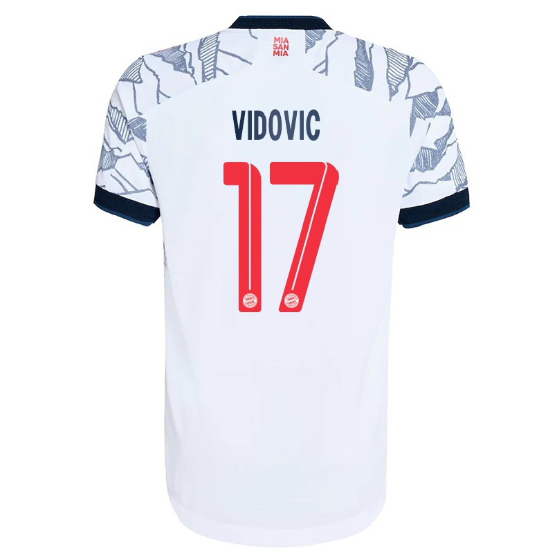 Hombre Fútbol Camiseta Gabriel Vidovic #17 Gris Blanco 3ª Equipación 2021/22 La Camisa Chile