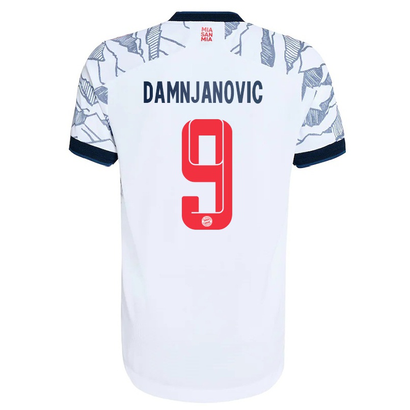 Hombre Fútbol Camiseta Jovana Damnjanovic #9 Gris Blanco 3ª Equipación 2021/22 La Camisa Chile