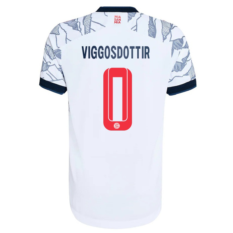 Hombre Fútbol Camiseta Glodis Perla Viggosdottir #0 Gris Blanco 3ª Equipación 2021/22 La Camisa Chile
