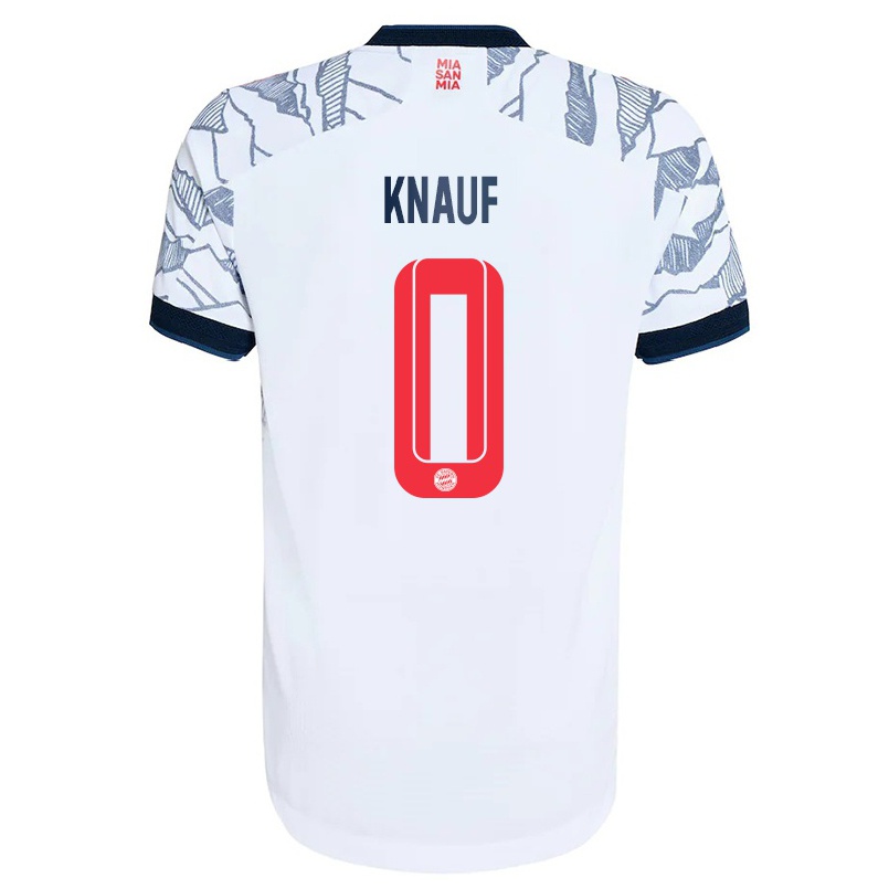 Hombre Fútbol Camiseta Moritz Knauf #0 Gris Blanco 3ª Equipación 2021/22 La Camisa Chile