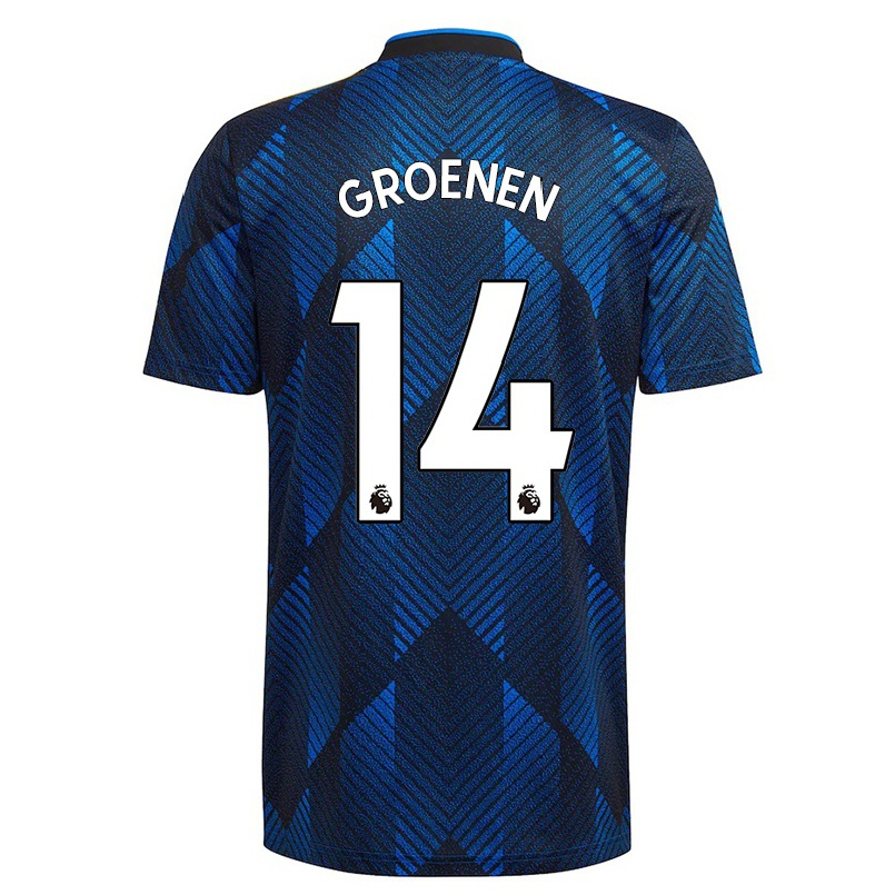 Hombre Fútbol Camiseta Jackie Groenen #14 Azul Oscuro 3ª Equipación 2021/22 La Camisa Chile
