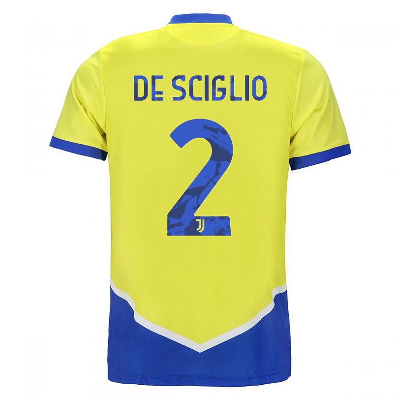 Hombre Fútbol Camiseta Mattia De Sciglio #2 Azul Amarillo 3ª Equipación 2021/22 La Camisa Chile