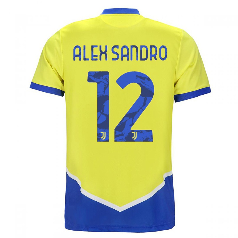 Hombre Fútbol Camiseta Alex Sandro #12 Azul Amarillo 3ª Equipación 2021/22 La Camisa Chile