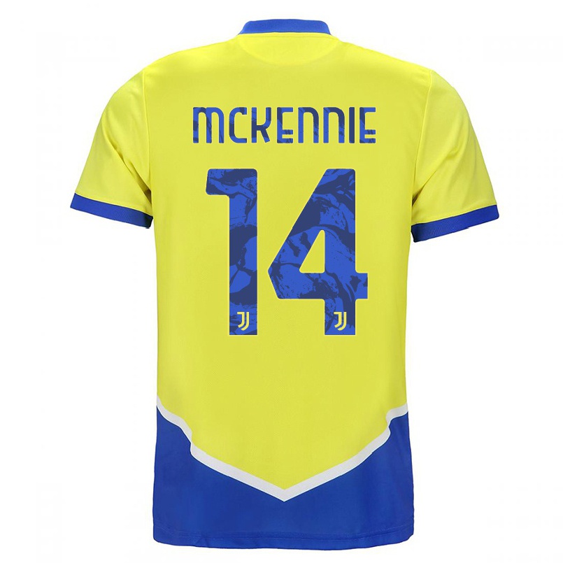 Hombre Fútbol Camiseta Weston Mckennie #14 Azul Amarillo 3ª Equipación 2021/22 La Camisa Chile