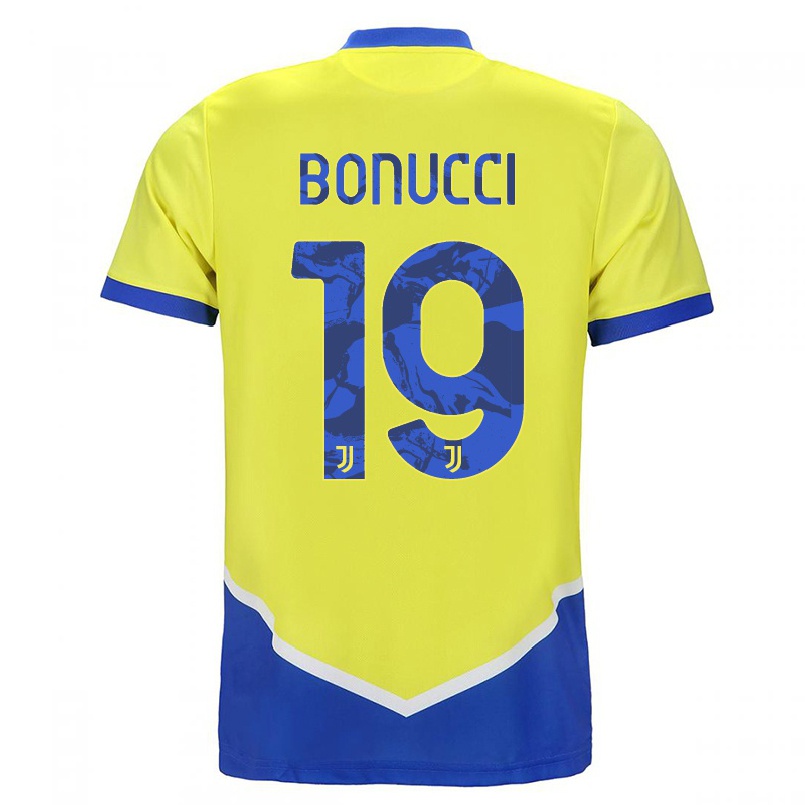Hombre Fútbol Camiseta Leonardo Bonucci #19 Azul Amarillo 3ª Equipación 2021/22 La Camisa Chile