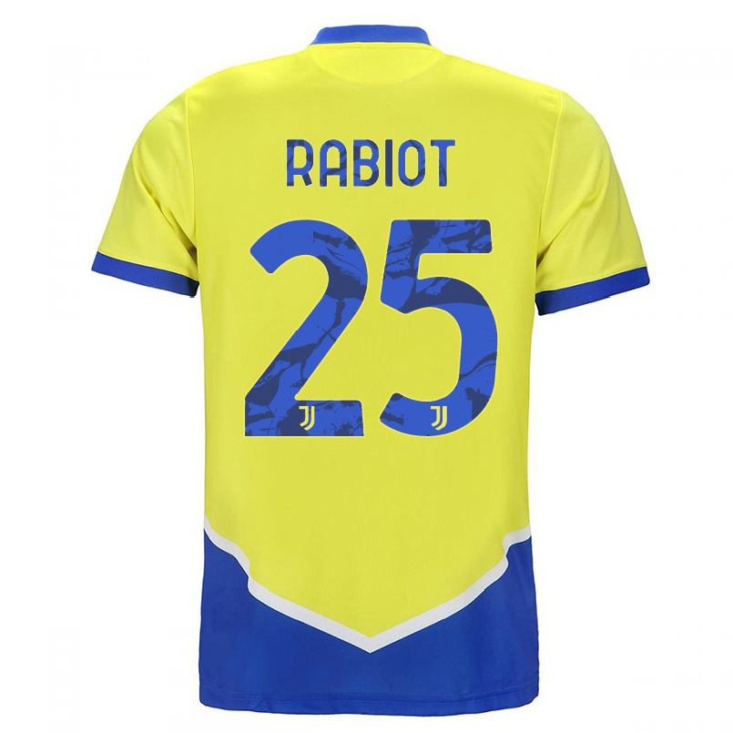 Hombre Fútbol Camiseta Adrien Rabiot #25 Azul Amarillo 3ª Equipación 2021/22 La Camisa Chile