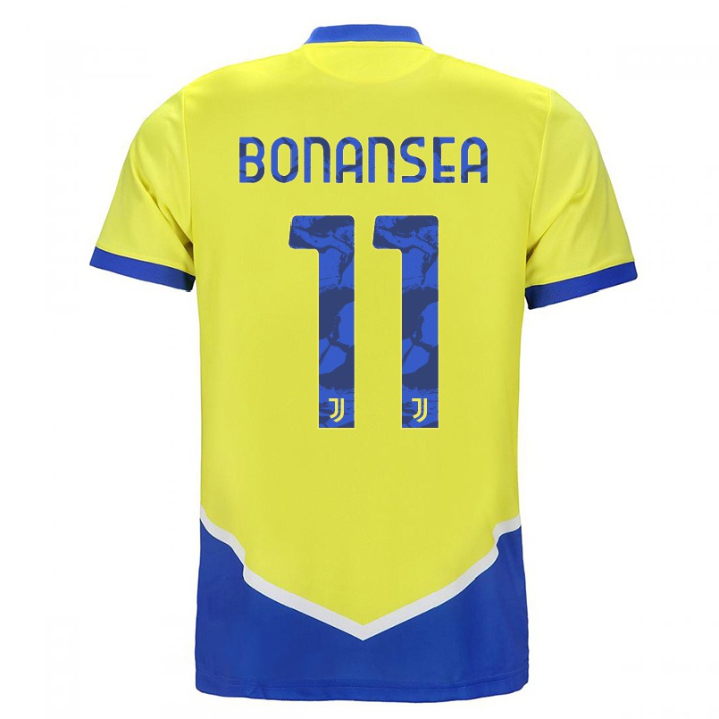 Hombre Fútbol Camiseta Barbara Bonansea #11 Azul Amarillo 3ª Equipación 2021/22 La Camisa Chile
