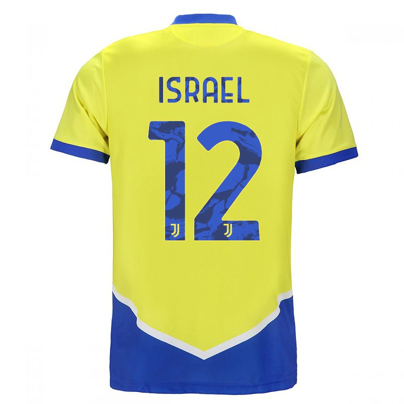 Hombre Fútbol Camiseta Franco Israel #12 Azul Amarillo 3ª Equipación 2021/22 La Camisa Chile