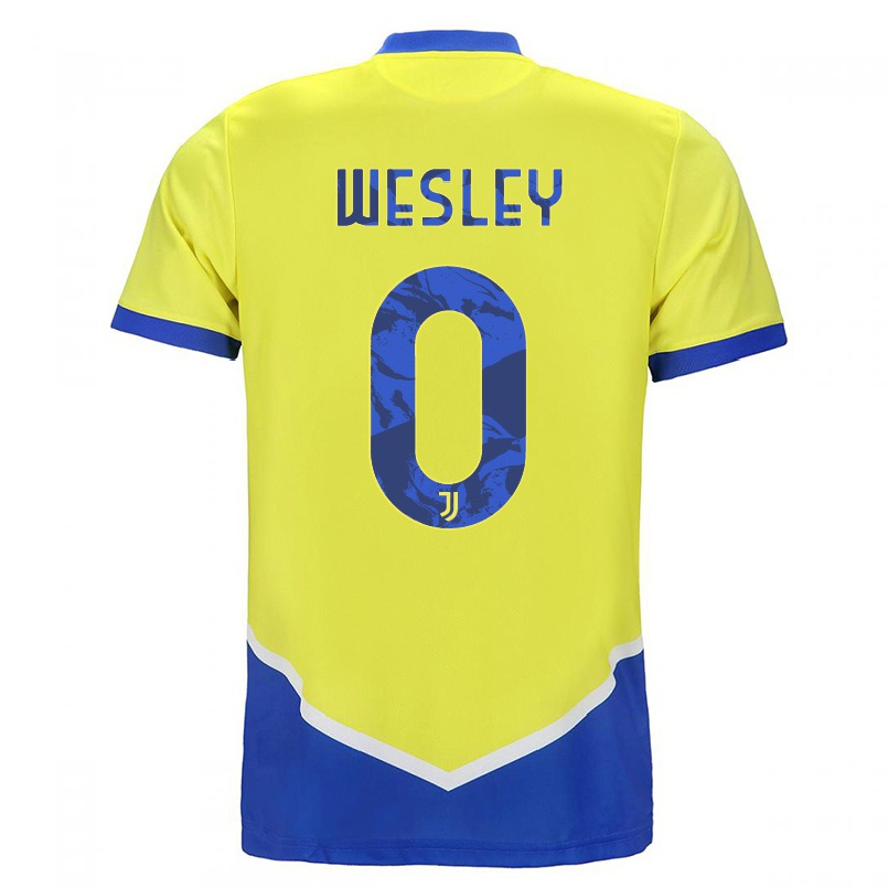 Hombre Fútbol Camiseta Wesley #0 Azul Amarillo 3ª Equipación 2021/22 La Camisa Chile
