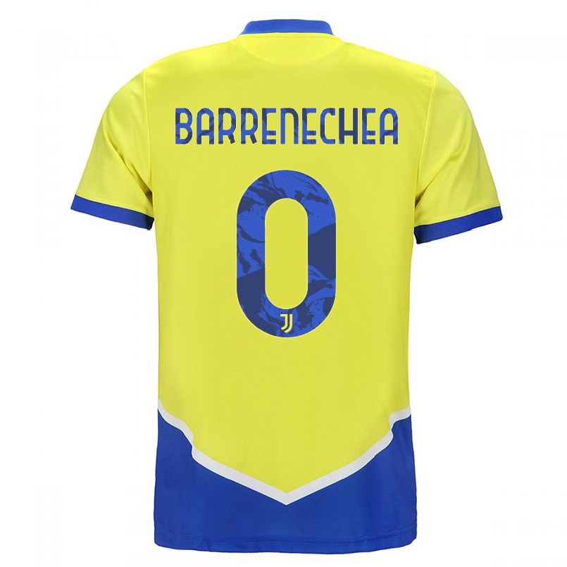 Hombre Fútbol Camiseta Enzo Barrenechea #0 Azul Amarillo 3ª Equipación 2021/22 La Camisa Chile