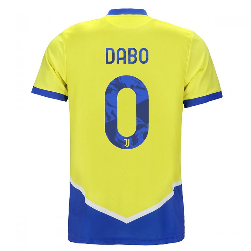 Hombre Fútbol Camiseta Abdoulaye Dabo #0 Azul Amarillo 3ª Equipación 2021/22 La Camisa Chile