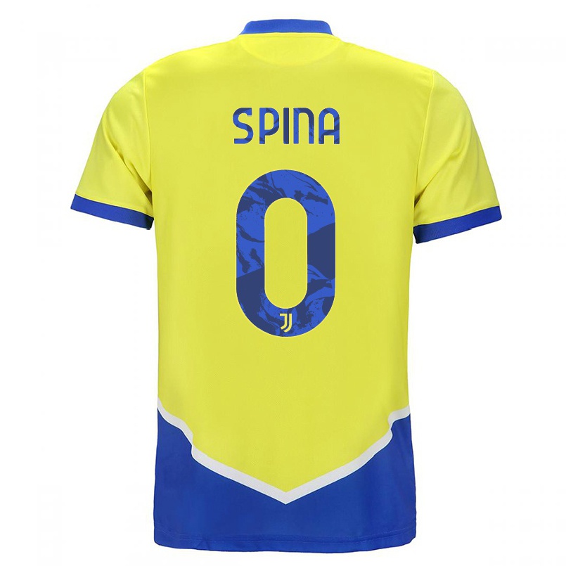 Hombre Fútbol Camiseta Raffaele Spina #0 Azul Amarillo 3ª Equipación 2021/22 La Camisa Chile