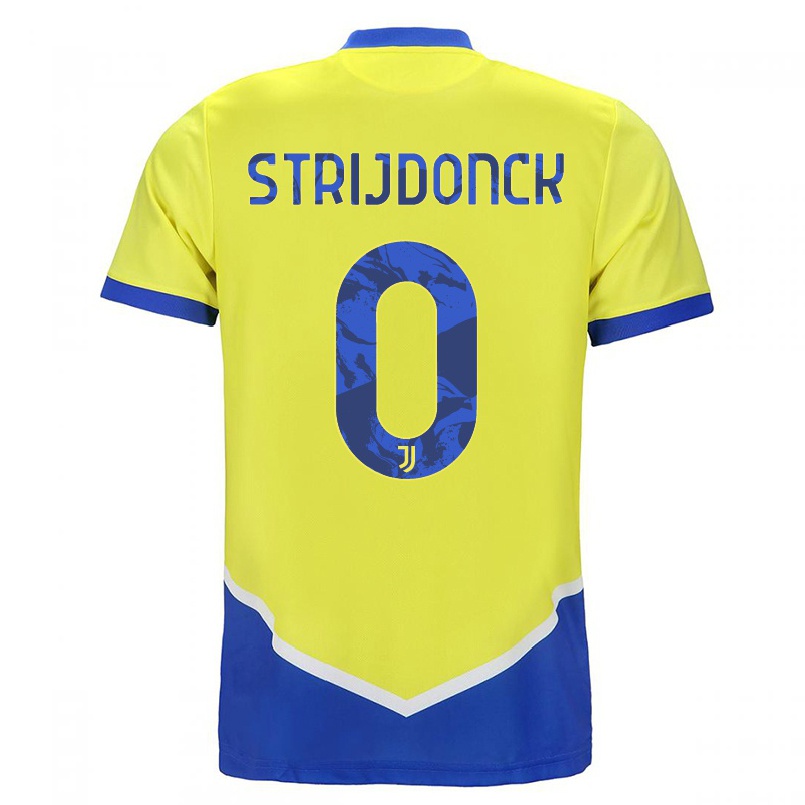 Hombre Fútbol Camiseta Bayron Strijdonck #0 Azul Amarillo 3ª Equipación 2021/22 La Camisa Chile