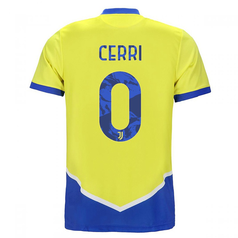 Hombre Fútbol Camiseta Leonardo Cerri #0 Azul Amarillo 3ª Equipación 2021/22 La Camisa Chile