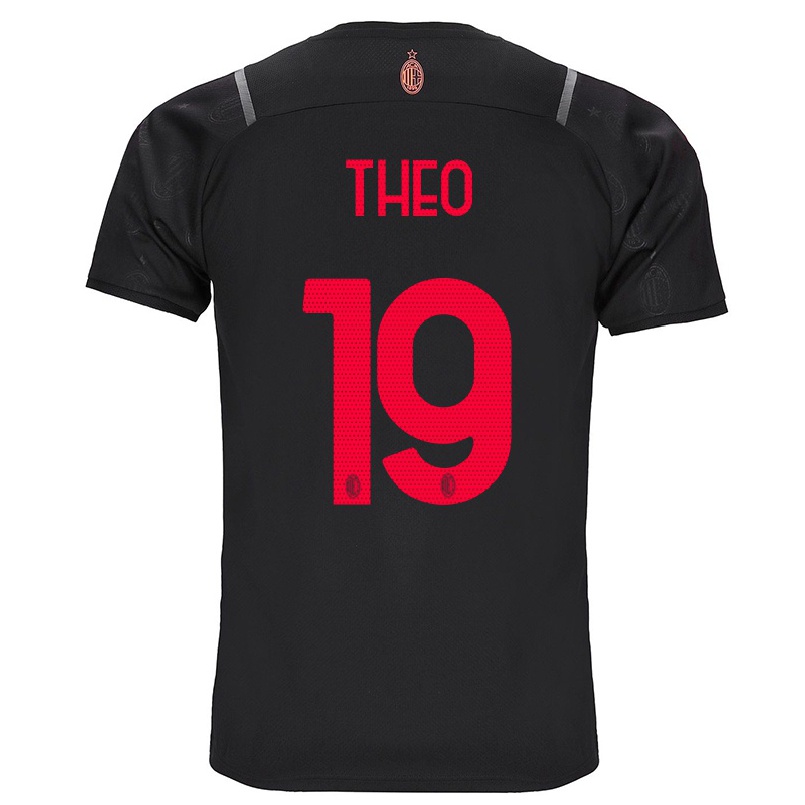 Hombre Fútbol Camiseta Theo Hernandez #19 Negro 3ª Equipación 2021/22 La Camisa Chile