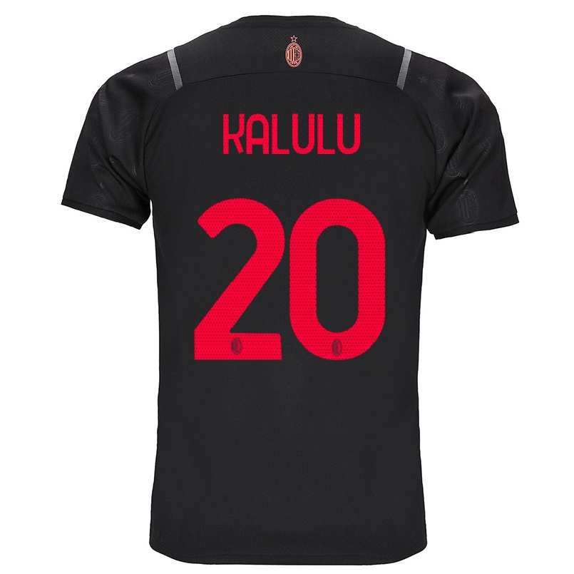 Hombre Fútbol Camiseta Pierre Kalulu #20 Negro 3ª Equipación 2021/22 La Camisa Chile