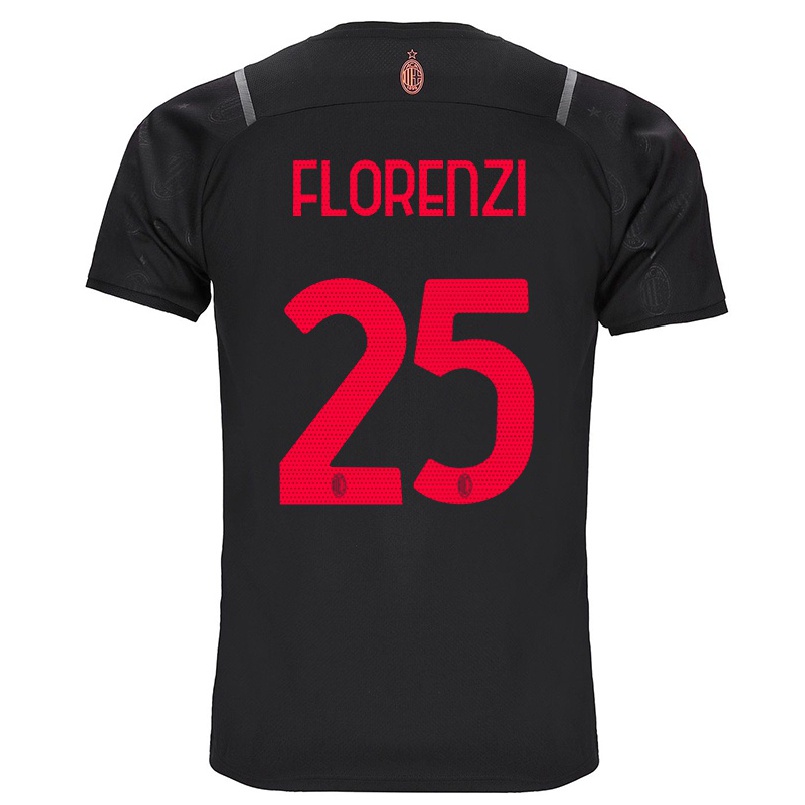 Hombre Fútbol Camiseta Alessandro Florenzi #25 Negro 3ª Equipación 2021/22 La Camisa Chile