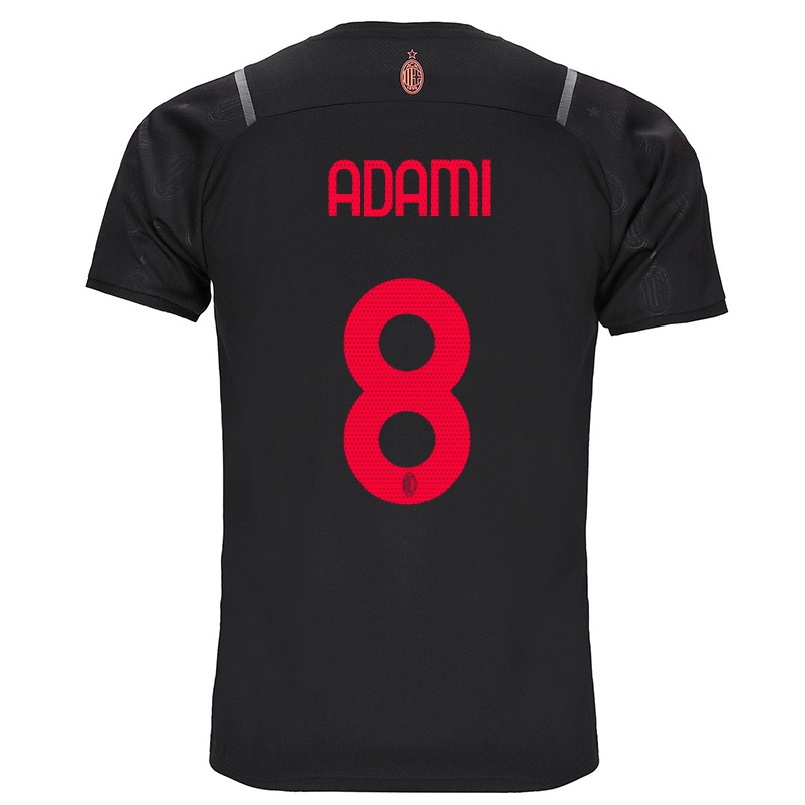 Hombre Fútbol Camiseta Greta Adami #8 Negro 3ª Equipación 2021/22 La Camisa Chile