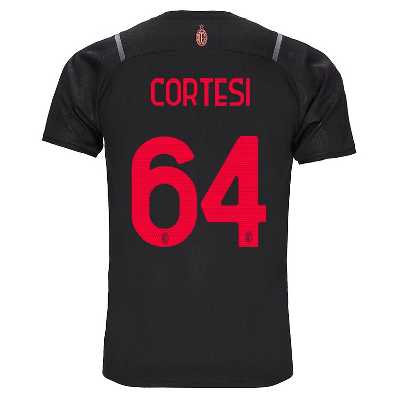 Hombre Fútbol Camiseta Selena Cortesi #64 Negro 3ª Equipación 2021/22 La Camisa Chile