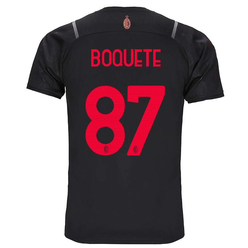 Hombre Fútbol Camiseta Veronica Boquete #87 Negro 3ª Equipación 2021/22 La Camisa Chile