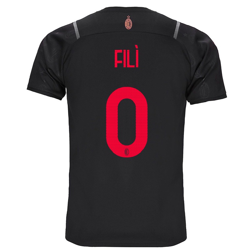Hombre Fútbol Camiseta Giuseppe Filì #0 Negro 3ª Equipación 2021/22 La Camisa Chile