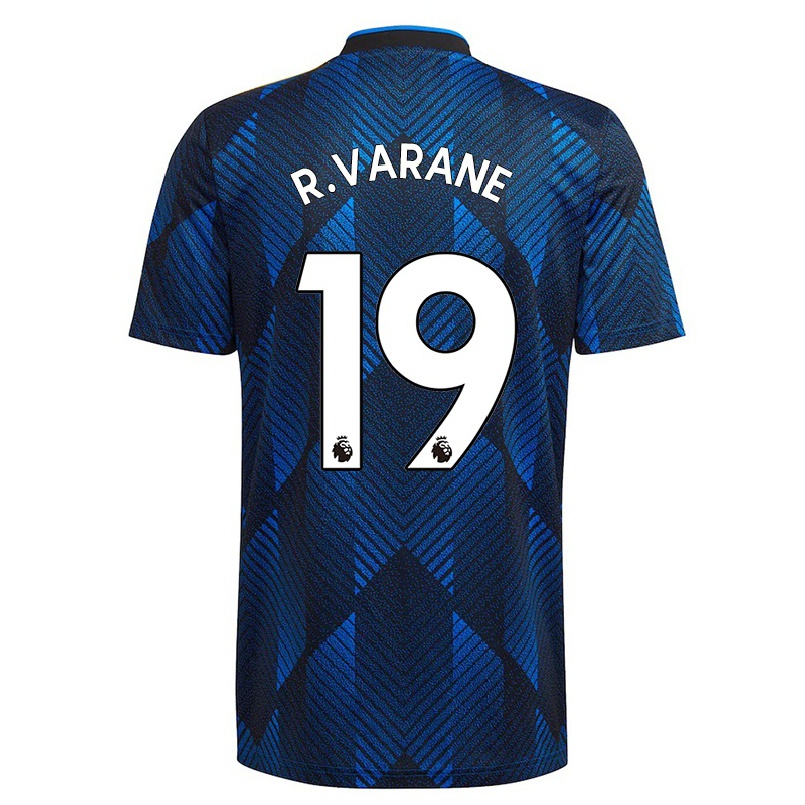 Hombre Fútbol Camiseta Raphael Varane #19 Azul Oscuro 3ª Equipación 2021/22 La Camisa Chile