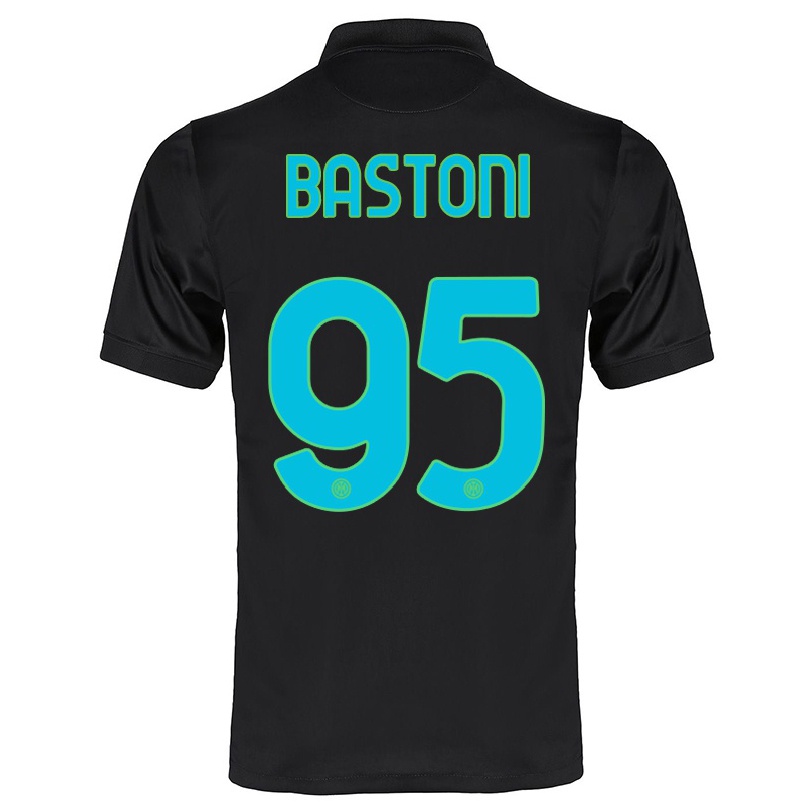 Hombre Fútbol Camiseta Alessandro Bastoni #95 Negro 3ª Equipación 2021/22 La Camisa Chile
