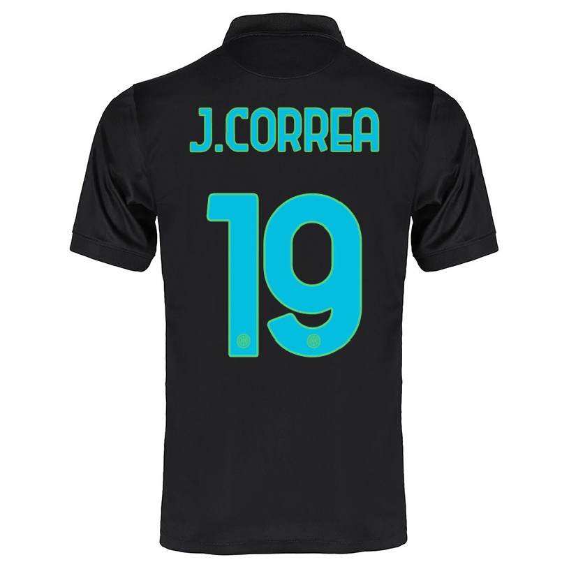 Hombre Fútbol Camiseta Joaquin Correa #19 Negro 3ª Equipación 2021/22 La Camisa Chile