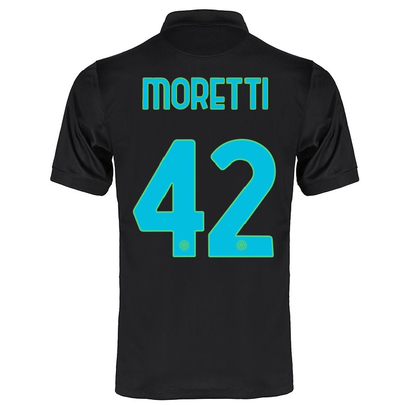 Hombre Fútbol Camiseta Lorenzo Moretti #42 Negro 3ª Equipación 2021/22 La Camisa Chile