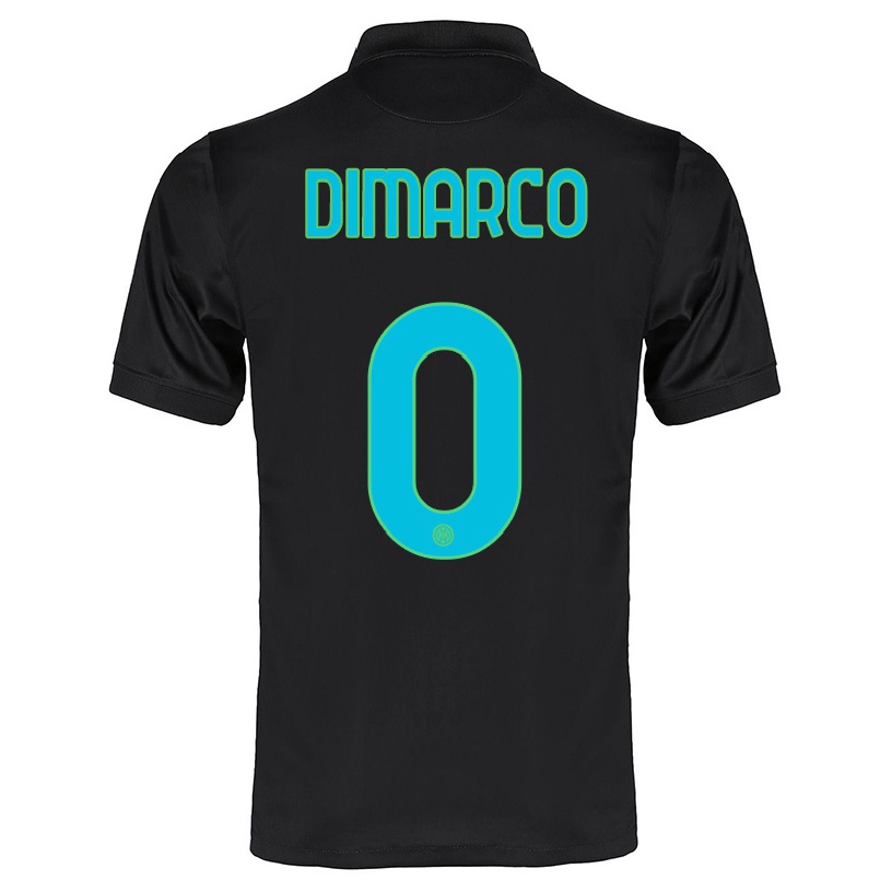 Hombre Fútbol Camiseta Christian Dimarco #0 Negro 3ª Equipación 2021/22 La Camisa Chile