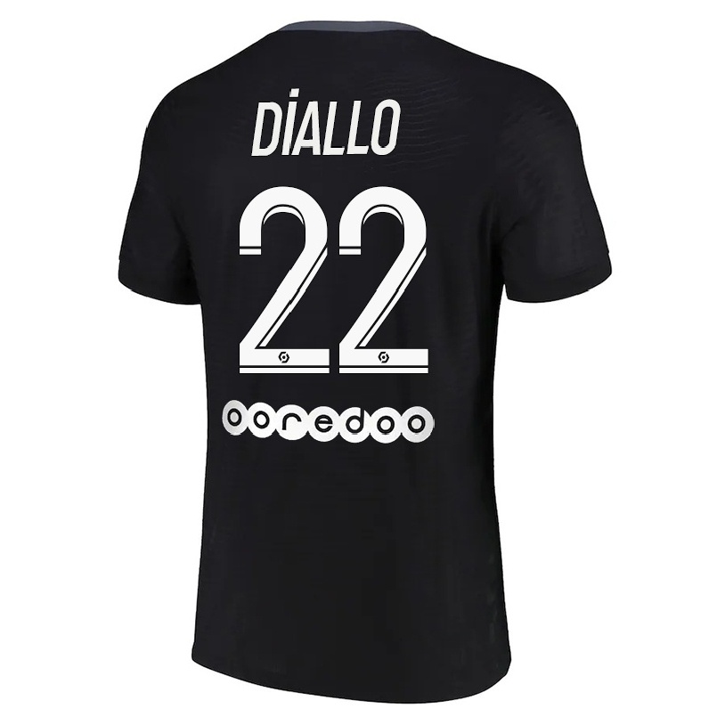 Hombre Fútbol Camiseta Abdou Diallo #22 Negro 3ª Equipación 2021/22 La Camisa Chile