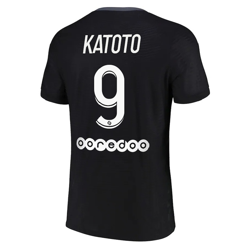 Hombre Fútbol Camiseta Marie-antoinette Katoto #9 Negro 3ª Equipación 2021/22 La Camisa Chile