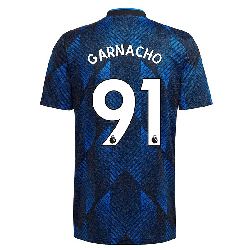 Hombre Fútbol Camiseta Alejandro Garnacho #91 Azul Oscuro 3ª Equipación 2021/22 La Camisa Chile