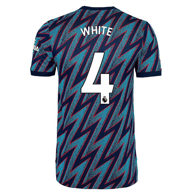 Hombre Fútbol Camiseta Ben White #4 Azul Negro 3ª Equipación 2021/22 La Camisa Chile