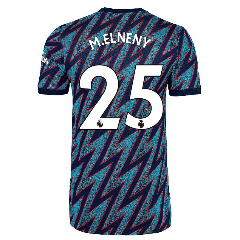 Hombre Fútbol Camiseta Mohamed Elneny #25 Azul Negro 3ª Equipación 2021/22 La Camisa Chile