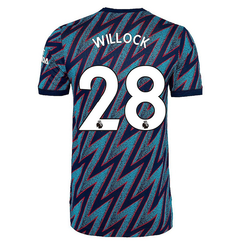 Hombre Fútbol Camiseta Joe Willock #28 Azul Negro 3ª Equipación 2021/22 La Camisa Chile