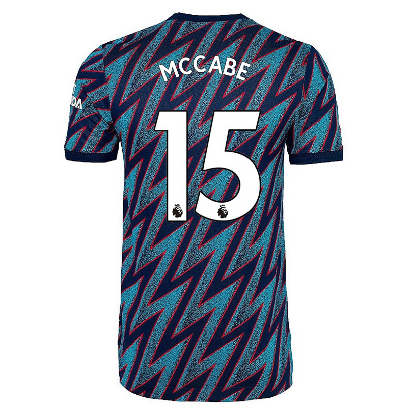 Hombre Fútbol Camiseta Katie Mccabe #15 Azul Negro 3ª Equipación 2021/22 La Camisa Chile